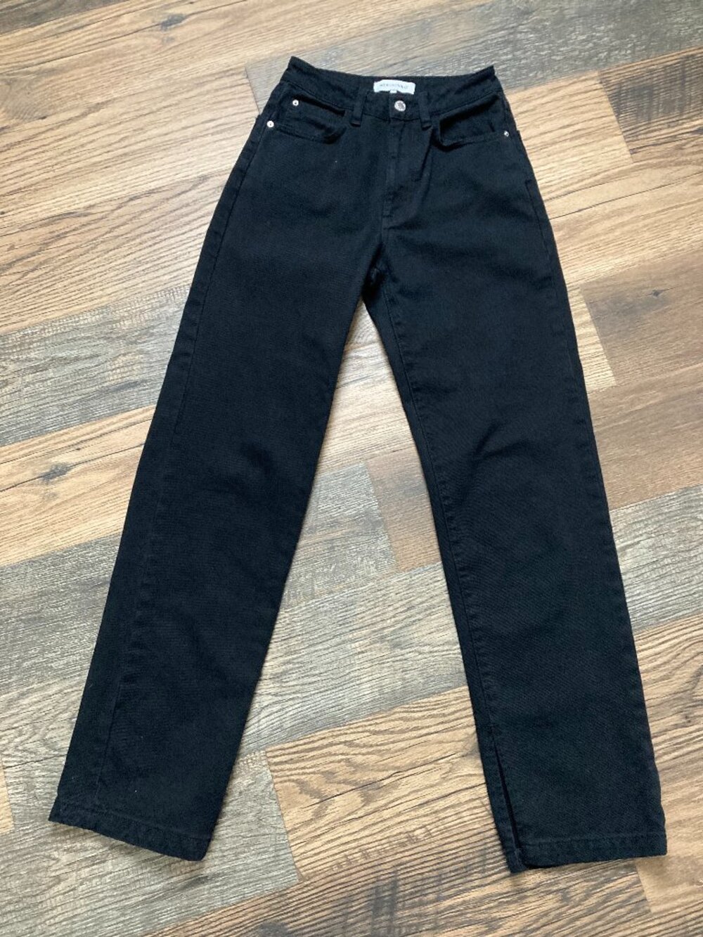 WeWoreWhat Mom Jeans Rigid Denim High Waist In Jet Black Cotton Pants Size 24